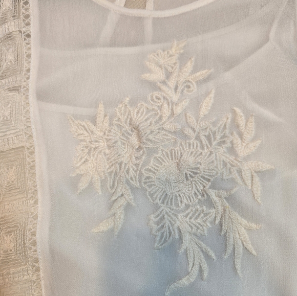 Elegant Whitish Cream Embroidered Dress - Picture 8 of 11